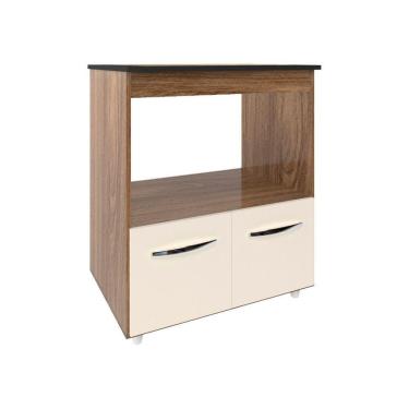 Imagem de Balcão Armário Para Fogão Cooktop 5 Bocas E Forno Elétrico Cozinha Evelyn Mobília Decor Savana Off White