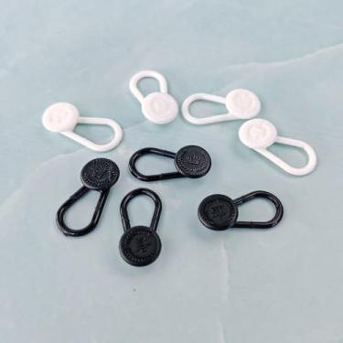 Imagem de 8 peças extensores de colarinho de camisa, botões elásticos, extensor de metal confortável, botão de pescoço elástico para camisas sociais e calças (2,2 cm)