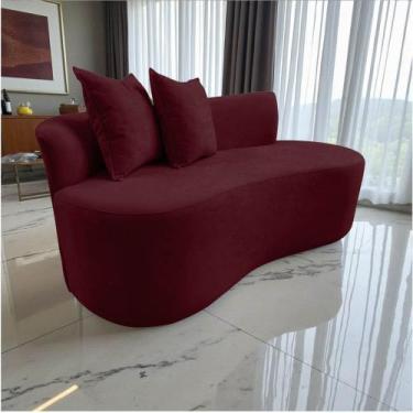 Imagem de Namoradeira Sofá Feijão Hana Orgânica Suede Marsala - Mansão Decor
