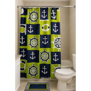 Imagem de Box Banheiro, Cortina para Box Tecido Poliester Impermeavél 180cm X 180cm Múltiplas Estampas de Temas(B-105)