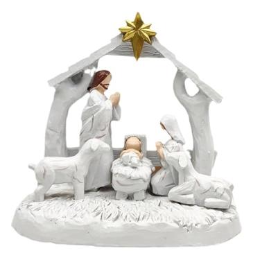 Imagem de Esquirla Enfeite de manjedoura do Menino Jesus, estatueta de presépio de Jesus, artesanato, suprimentos para festa, decoração de presépio para sala de estudo