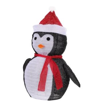 Imagem de Baoblaze Decoração de Natal brilhante para áreas externas, bonecos de Papai Noel com LED, enfeite de Natal fofo e dobrável para sala, cozinha, casa, jardim e, Pinguim de Natal