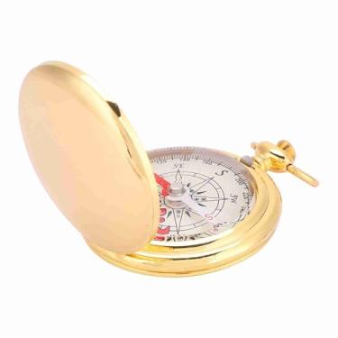 Imagem de Bússola ao ar livre, revestimento de latão, polimento espelhado, placa de vidro transparente para acampamento, caminhada, bússola dobrável com chaveiro