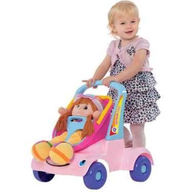 Imagem de Andador Bebe Passeio Boneca Rosa - Merco Toys