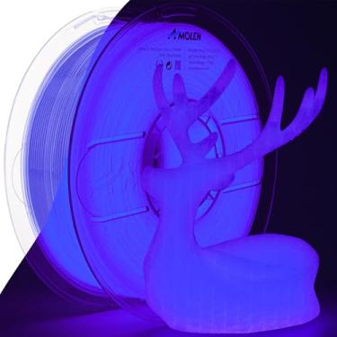 Imagem de AMOLEN Filamento de impressora PLA 3D, filamento PLA roxo azul escuro de 1,75 mm para impressão 3D, melhor com lâmpadas UV, carretel de 1 kg (1 kg), precisão dimensional +/- 0,02 mm, serve na maioria