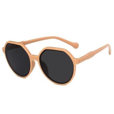 Imagem de JRLLFD Óculos de sol ovais de luxo da moda, femininos, vintage, armação grande, masculino, proteção UV400 (rosa, cinza)