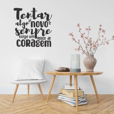 Imagem de Adesivo De Parede Frase Motivacional Reflexão Tente Algo Novo Decoraçã