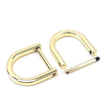 Imagem de VersaKits 4 peças anéis D parafuso em forma de U anel D DIY couro artesanato bolsa chaveiro acessórios (20 mm, verde claro)