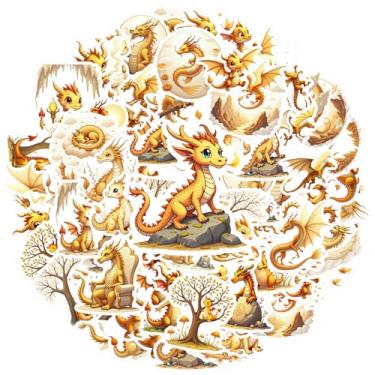Imagem de 50pcs Dragon Fantasy Mythical Creatures DIY Stickers Sticker Pack Mythical Stickers Toy for Laptop Luggage Scrapbook Diary Sticker Guitar Laptop Helmet Skateboard