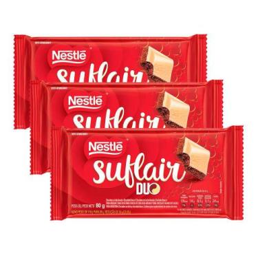 Imagem de Kit 3 Chocolate Nestlé Suflair Duo 80g