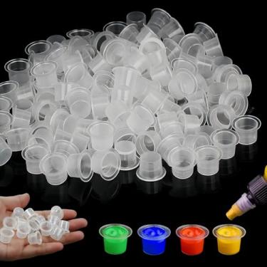 Imagem de Tampas de tinta de tatuagem – 1000 peças descartáveis de plástico pigmento tatuagens tampas de tinta copos para tinta de tatuagem, suprimentos de tatuagem
