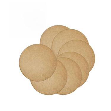 Imagem de Kit 20 Chapas MDF Redonda Cru 20x20cm 3mm para Artesanato e Decoração