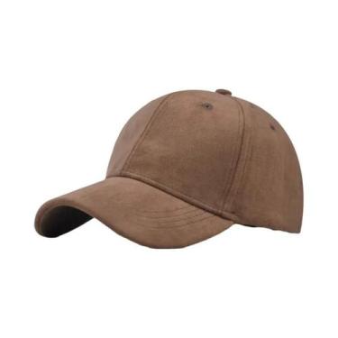 Imagem de Boné Snapback Unissex de Camurça - Chapéu Hip Hop para Outono, Café