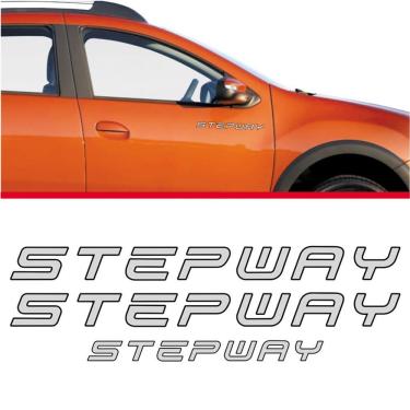 Imagem de Kit Adesivos Sandero Stepway 2015 Lateral E Traseiro Prata Preto