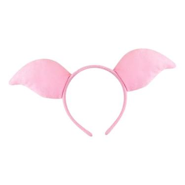 Imagem de UGPLM Fantasia de Porco para Decoração de Festas de Fim de Ano, Carnaval e Baile de Máscaras, Rosa Escuro, Orelha de Porco