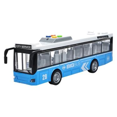 Imagem de Ônibus Urbano de Brinquedo Mega City com Fricção Iluminação Portas Abrem Engrenagem BBR Toys
