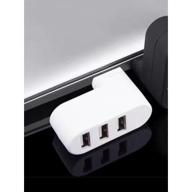 Imagem de Hub USB de 3 portas [rotação de 90°/180°], hub USB 2.0 divisor de porta USB 2.0 Expansor USB 2.0 para MacBook, laptop, carro, iMac e flash