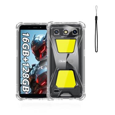 Imagem de KONXISA Capa para OUKITEL G5, capa de telefone com cordões, capa protetora de material TPU premium, capa protetora resistente a arranhões e quedas, transparente