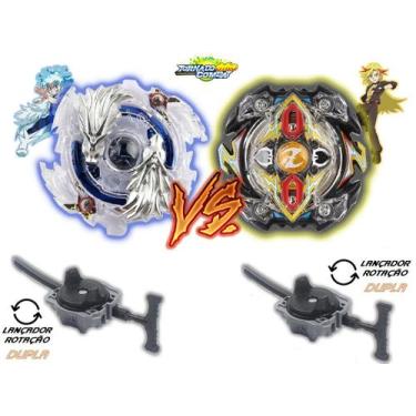 Imagem de Kit 2 Beyblade Burst Luinor Vs Zlion Zeutron + 2 Lançadores - Tornado 