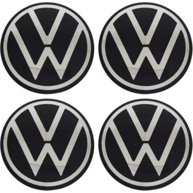 Imagem de Adesivo Emblema Resinado Preto/Prata 48 mm Centro Calota Compatível com VOLKS Polo, Vistus, Gol Bola G2 G3 G4 G5 G6 G7, Up, Fox, Voyage, Parati, Saveiro, Bora, SpaceFox