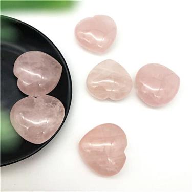 Imagem de Home Collections 1 Pacote com pedras preciosas polidas de cristal em forma de coração de quartzo rosa natural adequado para casa