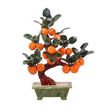 Imagem de Árvores artificiais, plantas, bonsai artificial, árvore kumquat, vasos de plantas, decoração interna para casa, bonsai artificial, mesa, jade, entalhe, laranjeira, ornamentos, planta artificial