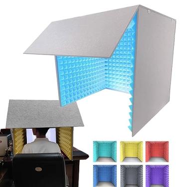 Imagem de JYXYXSCP Capa de isolamento de microfone, capa à prova de som, estúdio de gravação em casa, para gravação de música (vermelho)