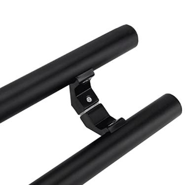 Imagem de Puxadores de porta modernos pretos tipo escada, conjuntos de ferragens de alças de aço inoxidável de dupla face, barra de apoio antiferrugem para escritório em casa, diâmetro do tubo 38 mm/1,5