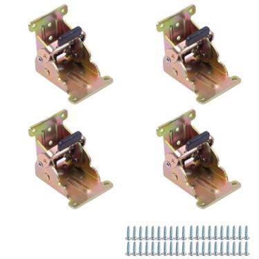 Imagem de 4 peças de suporte dobrável - dobradiça autotravante - acessórios de perna e suporte de canto - para pernas dobráveis - bancada de trabalho dobrável - extensão de mesa dobrável na cozinha (0-90, cor