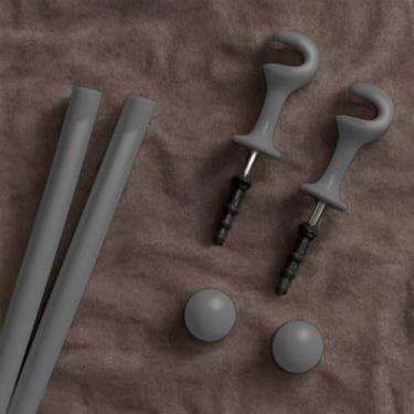 Imagem de Cortina de Madeira, FáCil de Instalar, Inclui Conjunto de Terminais + Suportes, Um Item Essencial Para o Lar.(Varão Completo Titânio,Kit 2 Varão)