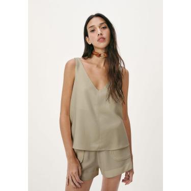 Imagem de Regata Feminina Decote V Em Tecido Creponado-Feminino