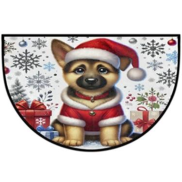 Imagem de Tapete de porta meio redondo, antiderrapante, absorvente, semicírculo, tapetes laváveis, para pátio, cozinha, banheiro, entrada, lareira, decoração de casa