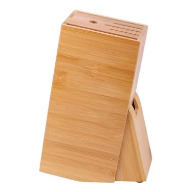 Imagem de Porta Facas de Bambu Vertical, 7 Entradas, Base Antiderrapante, 22,8cm x 8,8cm x 15,7cm, Suporte Organizador para Facas de Cozinha