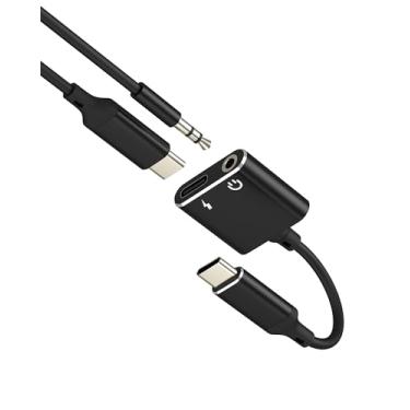 Imagem de Adaptador 2 em 1 USB C para áudio de 3,5 mm para iPhone 16 15 Pro para iPad para Apple tipo C adaptador de cabo carregador compatível com conector auxiliar de fone de ouvido Samsung S25 Android Car