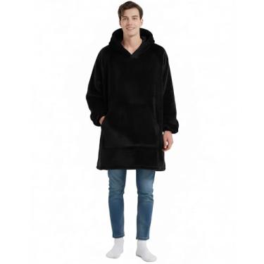 Imagem de Cobertor para homens e mulheres, cobertor macio, quente e confortável, ótimo para sofá, cama, escritório, viagens (cinza, cobertor usável)