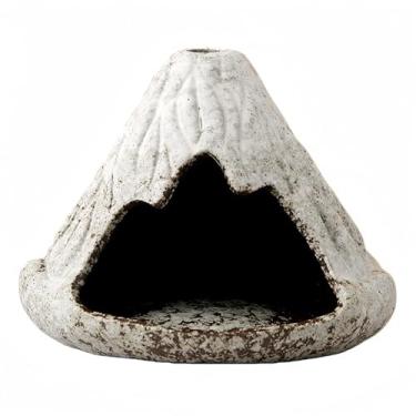 Imagem de Suporte Palo Santo, queimador de incenso de cerâmica em forma de vulcão com acabamento texturizado, para palitos de incenso, cones e aromaterapia de lascas de madeira, quimenea