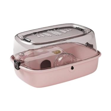 Imagem de ＡＷＨＡＯ Hamster Cage House Ventilação respirável Aberta Top, gaiola de pequenos animais, habitat, para ratos Gerbils Hedgehog Guinea Pigs Rats, Rosa
