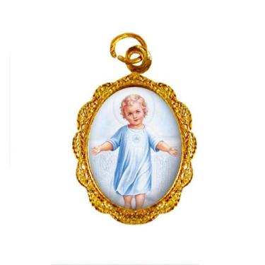 Imagem de 100 Medalhas de Alumínio Menino Jesus Resinada - Mod 1 - SJO Artigos R