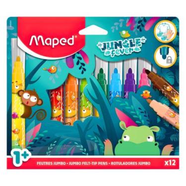 Imagem de Caneta Hidrográfica Jumbo Jungle Fever 12 Cores - Maped