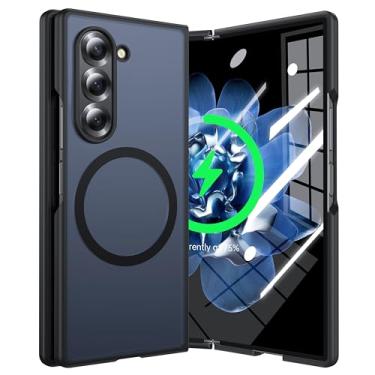 Imagem de NJROW Capa magnética para Samsung Galaxy Z Fold 6 compatível com MagSafe [carregamento rápido sem fio][anti-impressões digitais] [à prova de choque militar] [à prova de choque militar] Capa de