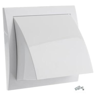 Imagem de Steinberg14 Capa de ventilação externa para secadora de 10 cm - grade de ventilação de parede de plástico ABS - Capa de chuva branca com aba antiretorno - Capas de ventilação para secador de exaustão