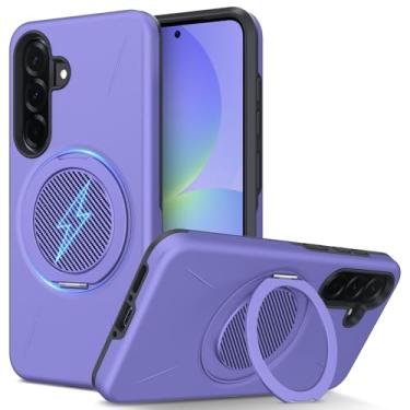 Imagem de DNTMZIN Capa para Samsung Galaxy A36 5G com suporte magnético invisível [proteção militar contra quedas] [compatível com MagSafe] para Galaxy A36 roxo 023-SAMA36-07