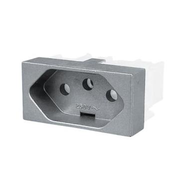 Imagem de Modulo Tomada 20a/250v Cinza Acetinado Habitat Onix Fame