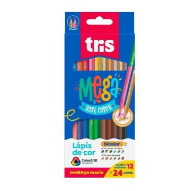 Imagem de Lápis De Cor Tris Mega Soft Color Tons Pele 24 Cores Bicolor