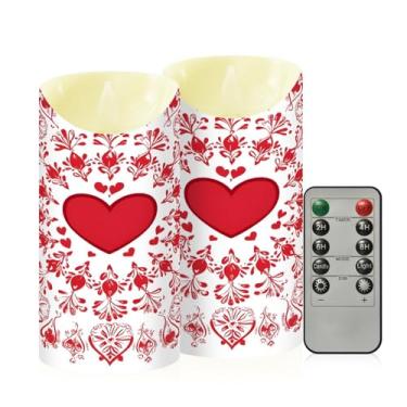 Imagem de Wassud Pacote com 2 velas mandala dia dos namorados sem chama com controle remoto, velas realistas cintilantes com temporizador, velas decorativas para Natal, casamento, festa, decoração de casa média
