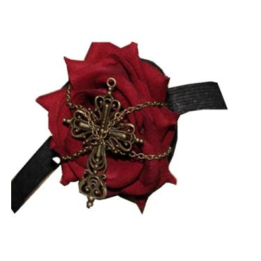 Imagem de Yuri Gothic Rose Eye Patch Mask Single Butterfly Retro Black Fit Hallowmas Party Accessories (cross)