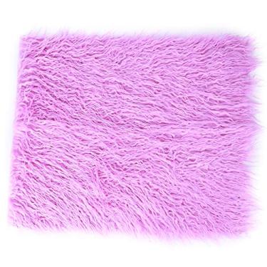 Imagem de Ainoli cobertor fotográfico infantil acrílico macio, adereços para fotografia de recém-nascidos, cobertor para foto de bebê (Roxa)