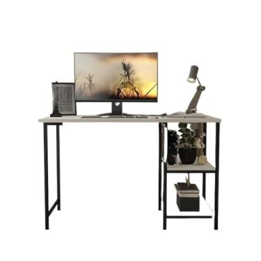 Imagem de Escrivaninha Mesa Office Estudo Estilo Industrial 110cm Móveis(Preto com Off White)