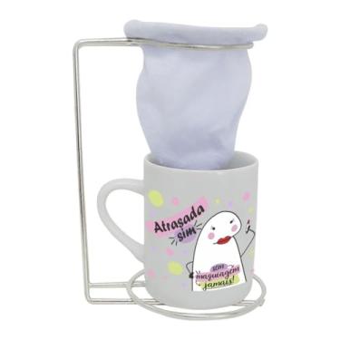 Imagem de Caneca de Porcelana com Coador Estilo Flork – Modelo Atrasada 120ml.