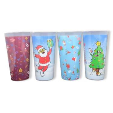 Imagem de ReVè Copos de Natal – Conjunto de 4 | Copos de Natal reutilizáveis de 340 g | Plástico ecológico e durável | Feito na França | Copos sem BPA | Seguro para lava-louças na prateleira superior |